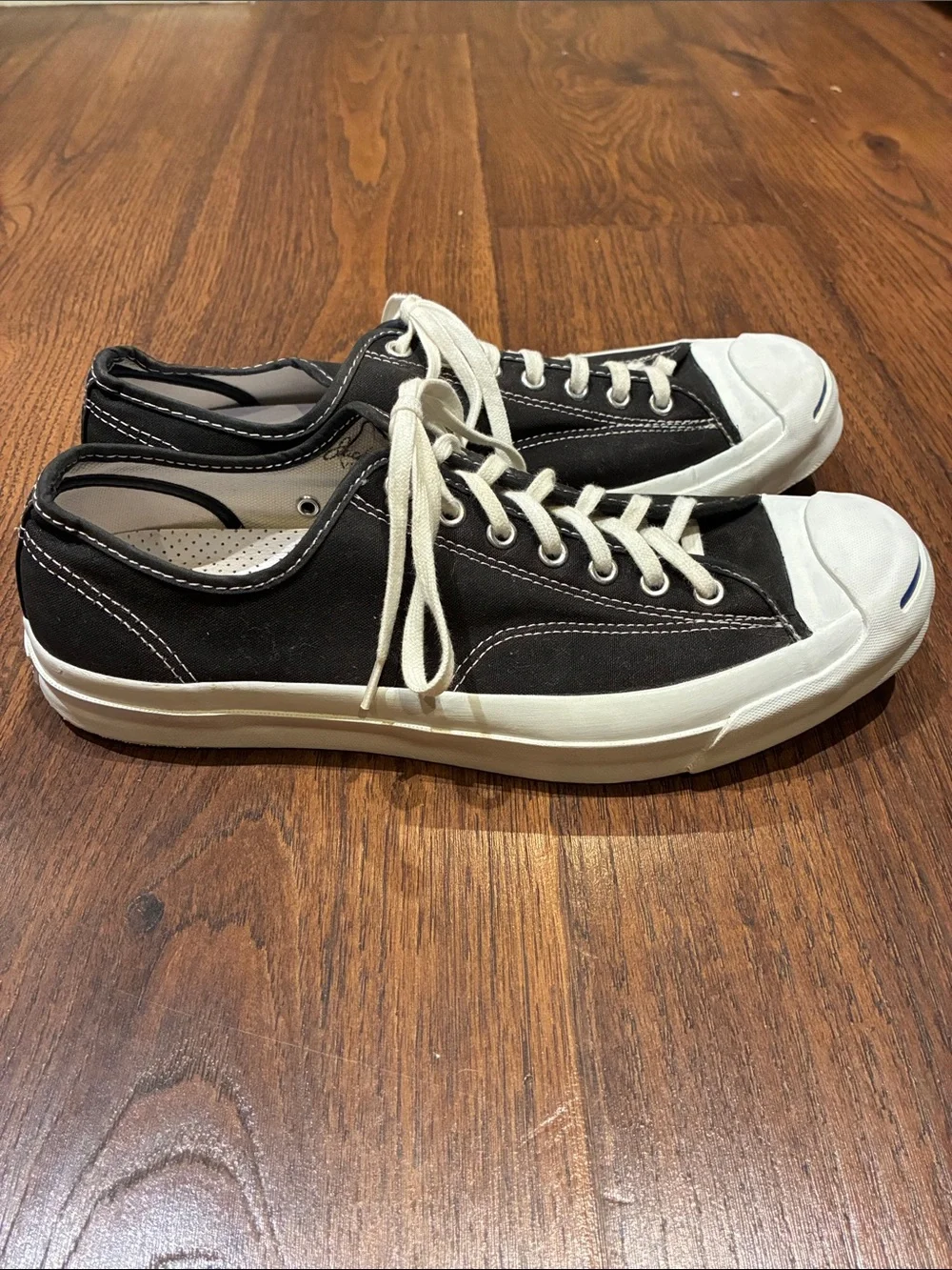 Converse Black Low-Top Canvas Lace-Up Sneakers with Cream Laces - Picture 2 of 7